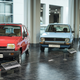 Renault 5 (left), Volkswagen Golf (middle), Mazda Familia (right)